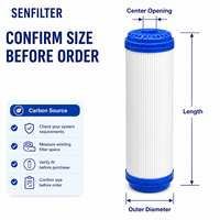 Cartouche de filtre à eau en charbon actif granulaire SENFILTER OEM UDF 10*2,5 pouces pour systèmes de purification RO