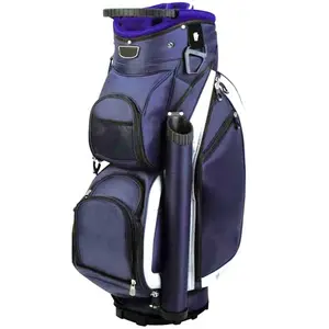 China suppliers cheap practical portable custom Logo black golf cart bag with external putter tube for sport