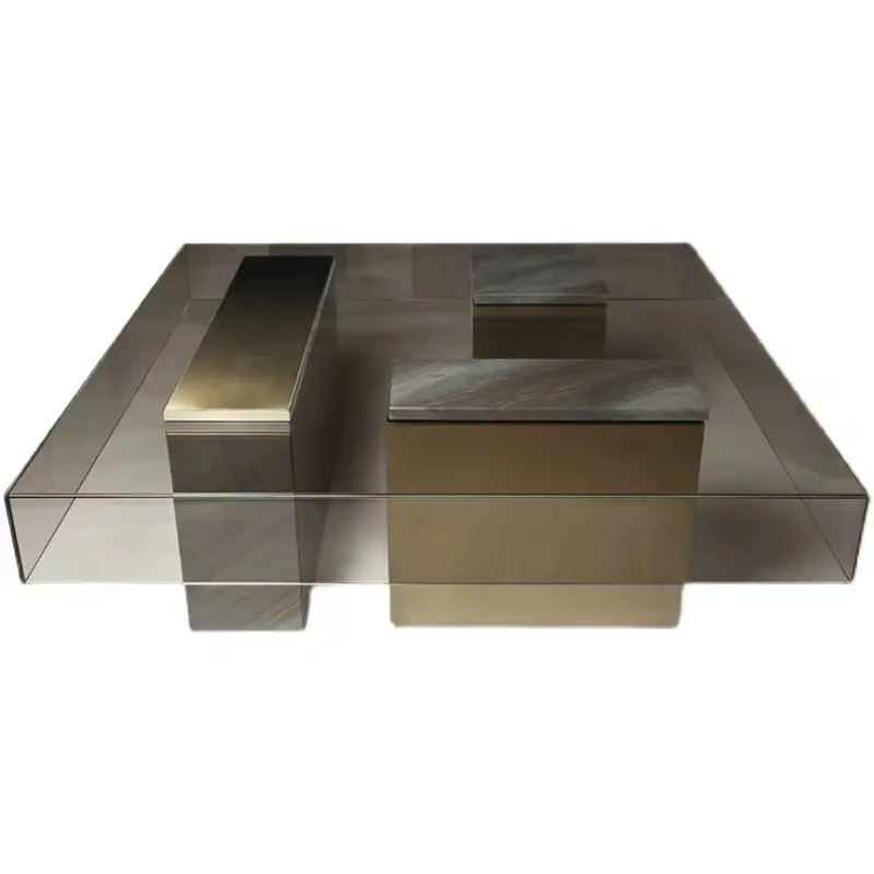 Conjunto de mesa de café, sala de estar de alta qualidade, moderno, quadrado, exclusivo, minimalista, nórdico