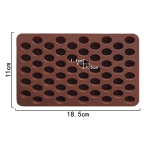 123 Nhà Máy Mẫu Miễn Phí 55 Lỗ Cà Phê Bean Shape Silicon Khuôn Sô Cô La, Silicon Resin Khuôn, Silicone Ice Cube Khay - Product Image 2