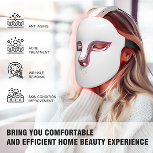 Wireless LED Face Mask <strong>Light</strong> <strong>Therapy</strong> for Acne &amp; Anti-Aging Skincare, Blue, Near-Infrared &amp; <strong>Red</strong> <strong>Light</strong> <strong>Therapy</strong> Mask for Face - Product Image 3
