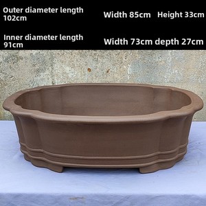 <span class=keywords><strong>Pot</strong></span> à fleurs ovale extra large en argile violette <span class=keywords><strong>de</strong></span> Yixing, style chinois, pour l'extérieur - Product Image 5