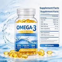 Gélules d'huile de poisson Oméga 3 1000mg EPA DHA Santé cardiaque, cérébrale et articulaire Complément alimentaire OEM ODM