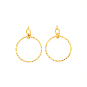 Orecchini a Cerchio in Acciaio Inossidabile Placcato Oro Ininglici, Gioielli Minimalisti Pendenti per Uso Quotidiano Unisex - Product Image 1