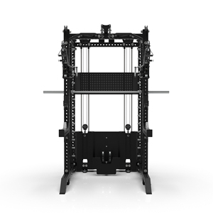 POWERMAN Máquina de Entrenamiento Funcional Comercial, Máquina Smith 1:1 y 2:1, Polea Superior, <span class=keywords><strong>Remo</strong></span> Bajo, Crossover de Cables Todo en Uno para Gimnasio en Casa - Product Image 1