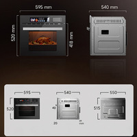 Four à vapeur combiné encastrable 40L-60L avec écran couleur, four électrique intelligent 3-en-1, intérieur en acier inoxydable pour cuisine domestique