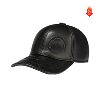 Gorra de Béisbol de Cuero Vacuno Genuino con Grabado Personalizado y Cierre Metálico