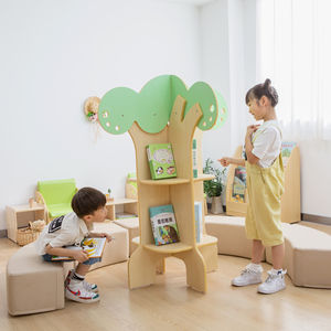 Grande bibliothèque d'arbre meubles de jardin d'enfants en bois Armoire de rangement pour bébé de haute qualité avec compartiments - Product Image 3