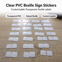 Autocollant en PVC transparent avec inscription en braille, étiquette tactile personnalisable pour guide d'information, signalétique publique, modèle 011 (Chine)