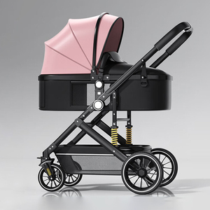 Carrozzina passeggino pieghevole 3-in-1 di lusso con passeggino a passeggino alto paesaggio leggero sistema di viaggio per <span class=keywords><strong>auto</strong></span> carrozzine - Product Image 5