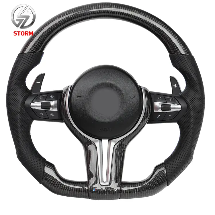 Factory Supply Custom Leather Real Carbon Fiber Steering Wheel For BMW All Series
