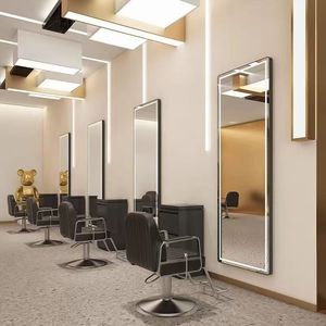 Espejo de Maquillaje para Barbería en Oferta, Espejo Ovalado con Marco Dorado, Luz LED de Pared, Espejo para Salón de Belleza, Pantalla Inteligente, Espejo para Baño - Product Image 4