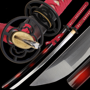 Nouvelle Arrivée 2026 : Katana Fait Main, Design Classique Noir et Rouge, Artisanat Original, Effet Spectacle Garanti pour le Cosplay - Product Image 1