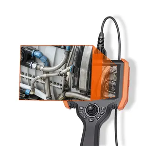 便携式工业视频管道镜，带5英寸发动机维护监视器，6毫米双镜头防水IP67