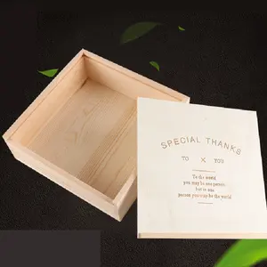 Wood Gift Box With Sliding Top Discrete Sliding-Lid Wooden Boxes For Wine Bottle Packing