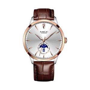 Custom Logo Cowhide Leather Strap 41mm Miyota Mechanical Watch Sapphire Crystal Men's Business Casual Automatic Watches - Product Image 2