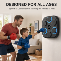 Machine de boxe musicale murale intelligente pour adultes, cible de frappe électronique ABS+PU 9 vitesses, sans impact, pour la maison, la gym, le fitness et le soulagement du stress