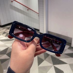 Lunettes de soleil rectangulaires rétro à double couleur avec logo personnalisé, petites lunettes carrées pour hommes et femmes - Product Image 1