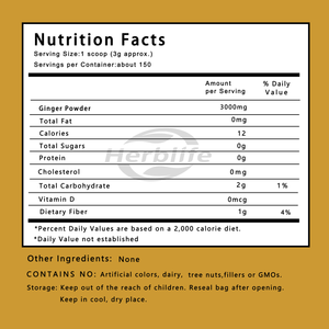 Polvo de Jengibre de Alta Calidad de Marca Privada, 100% Natural, Zingiber Officinale, Materia Prima para Suplementos de Salud, Paquete OEM - Product Image 2