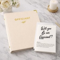 Carpeta de Cuero PU Tipo Gamuza Personalizada para Oficiante de Bodas, con Esquinas Metálicas Doradas, Tapa Dura, para Documentos de Ceremonia y Votos