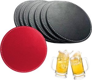 Posavasos Personalizados con Logotipo para Bebidas, Posavasos de Cuero PU en Blanco para Café, Té, Leche, Jugo, en Oferta - Product Image 1