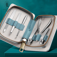 Ensemble de coupe-ongles Longhui Premium en acier inoxydable 6 en 1, kit d'outils de coupe des ongles, beauté et manucure, soins personnels polyvalents
