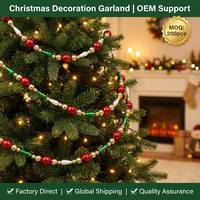 Guirlande de fleurs décorative en plastique pour Noël et Thanksgiving, pour arbre de Noël, cheminée, décoration intérieure - DIY, utilisation en intérieur