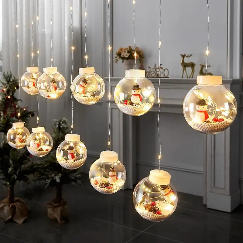 LED old man Snowman Christmas curtain lights holiday party wishing ball lights christmas tree DECOR LED LIGHT