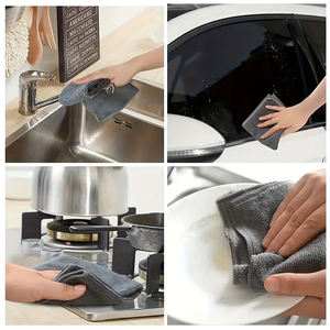 Chiffon de <span class=keywords><strong>nettoyage</strong></span> en microfibre, serviettes en microfibre noires pour voitures, chiffon de <span class=keywords><strong>d</strong></span>époussiérage de voiture personnalisé de qualité supérieure, chiffons de <span class=keywords><strong>nettoyage</strong></span> sans peluches pour la cuisine - Product Image 5