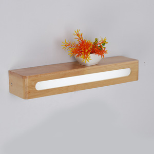 Luminaire mural LED en bois massif de style nordique, lumière blanche chaude, pour miroir, design moderne et minimaliste, luminaire de salle de bain en bois - Product Image 2