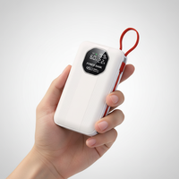 Station d'alimentation pour ordinateur portable avec écran numérique LED, charge rapide 45w, batterie externe 20000mah avec câble type-c et iphone