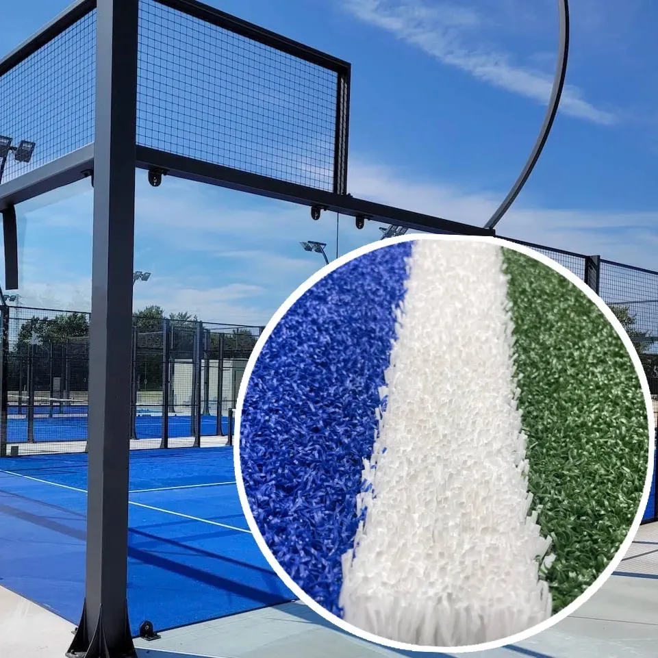 Força de extração forte, 12mm de altura da pilha, cor azul/vermelha/verde, personalizável, grama artificial para padel, grama artificial