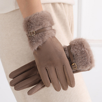 Gants d'extérieur chauds pour femmes, design élastique au poignet, thermiques, durables, pour usage quotidien en hiver, compatibles écran tactile, à doigts séparés, anti-boulochage