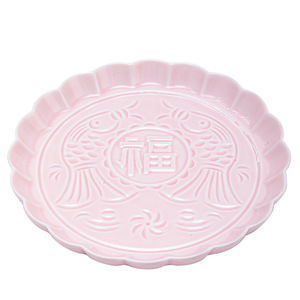 Assiette ronde en céramique pour thé et en-cas, plat à fruits en porcelaine de luxe rétro, vaisselle de fête - Product Image 2