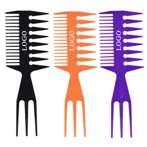 Wholesale Custom Men Hair Styling Comb Plastic Wide Tooth Hairdressing Comb Oil Head Comb For Barber