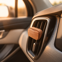 Désodorisant voiture en gros en bois de noyer avec clip magnétique, diffuseur pour accessoires de luxe et marque privée