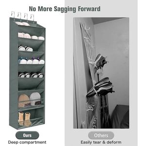 Heavy-Duty Over Door Shoe Organizer <b>Large</b> Deep Pocket Foldable Design Easy Hanging Closet Wall Storage Boxes <b>Bins</b> - Product Image 5
