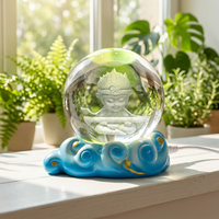 Lampe de nuit en cristal 3D gravée Sun Wukong, roi singe, avec nuage LED, à brancher, lampe de bureau moderne, décoration de salon, cadeau pour la maison