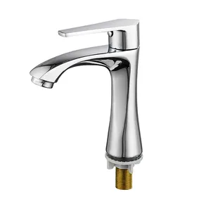 Robinet d'évier de salle de bain avec poignée en zinc, robinet de lavabo d'eau froide