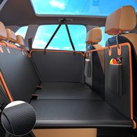 Extenseur de siège arrière de voiture pour chien en cuir de qualité supérieure - Housse de siège arrière imperméable pour animaux de compagnie avec fenêtre en maille