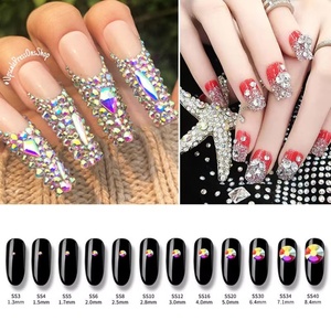 Strass en verre Oleeya à dos plat, facetté, non thermocollant, en vrac, pour nail art et DIY - Product Image 3