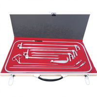 OldMed ENT Esophagoscope Nouvel ensemble complet Boîte en bois Fibres optiques Instruments chirurgicaux Acier inoxydable de qualité médicale CE ISO