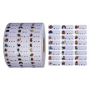 Custom Self-adhesive Cute Cartoon <b>Vinyl</b> <b>Sticker</b> <b>Name</b> Tags Waterproof Writable Labels for Children School Stationery Promotional - Product Image 4