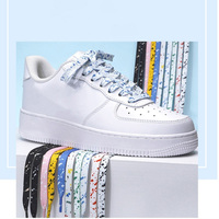 WEGOODZF Lacets de chaussures personnalisés en polyester double couche de 8 mm de large, imprimés à l'encre éclaboussante, style artistique et coloré, accessoire pour baskets