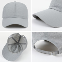 Topi Olahraga Luar Ruangan Musim Panas 6 Panel Cepat Kering dengan Logo Custom, Bernapas, Cepat Kering, Topi Baseball Trendy Tipis, Topi Matahari untuk Memancing