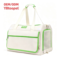 Sac de transport pour animaux de compagnie Oxford bicolore avec grande poche de rangement avant, fenêtre latérale en maille respirante, sac de voyage portable pour chat