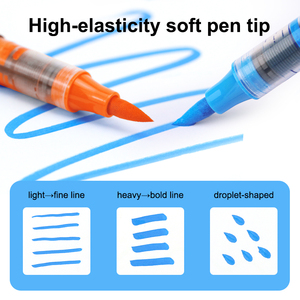 Ensemble de stylos acryliques à pointe pinceau en plastique liquide direct, opaque, empilable, non toxique, pour la peinture artistique, stylos <span class=keywords><strong>aquarelle</strong></span> pour la fête des enfants - Product Image 2