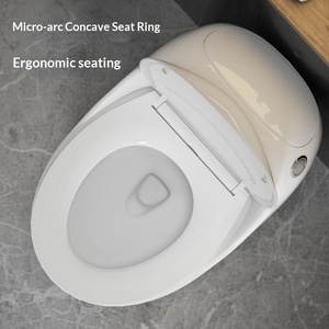 Vendita all'Ingrosso di WC Monoblocco in Ceramica Moderno a Forma di Uovo, Montato a Parete, di Piccole Dimensioni per Uso Domestico - Product Image 2