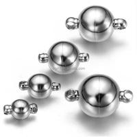 Fermoir magnétique en acier inoxydable avec perles en forme de boule pour la fabrication de colliers et de bracelets, vente en gros d'accessoires de bijouterie