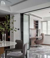 Portes pliantes doubles en verre trempé en alliage d'aluminium ultra-étroites - Design moderne, résistant au vent, usage commercial pour hôtels, centres commerciaux, salles de sport